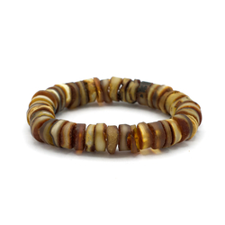 Bracelet adulte d'ambre rouge perle ronde style baroque - Bracelet Ambre Rouge