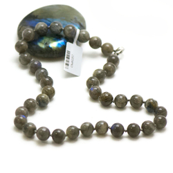 Parure bijoux Bracelet Collier perles Angélite + Aigue-marine