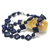 F palet carrée collier en pierre naturelle de lapis lazuli