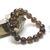 ronde f 12 mm  bracelet en pierre naturelle de quartz fumé
