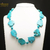 F plaque brut collier pierre naturelle de turquoise