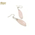 Apprêt olive long -lustre 1 boucle d'oreille en pierre naturelle de quartz rose