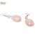 m palet goutte d'eau-ronde 8 mm boucles d'oreile en pierre naturelle de  quartz rose