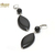 m palet oval-rond facettée 10 mm 1 boucle d'oreille pierre naturelle onyx