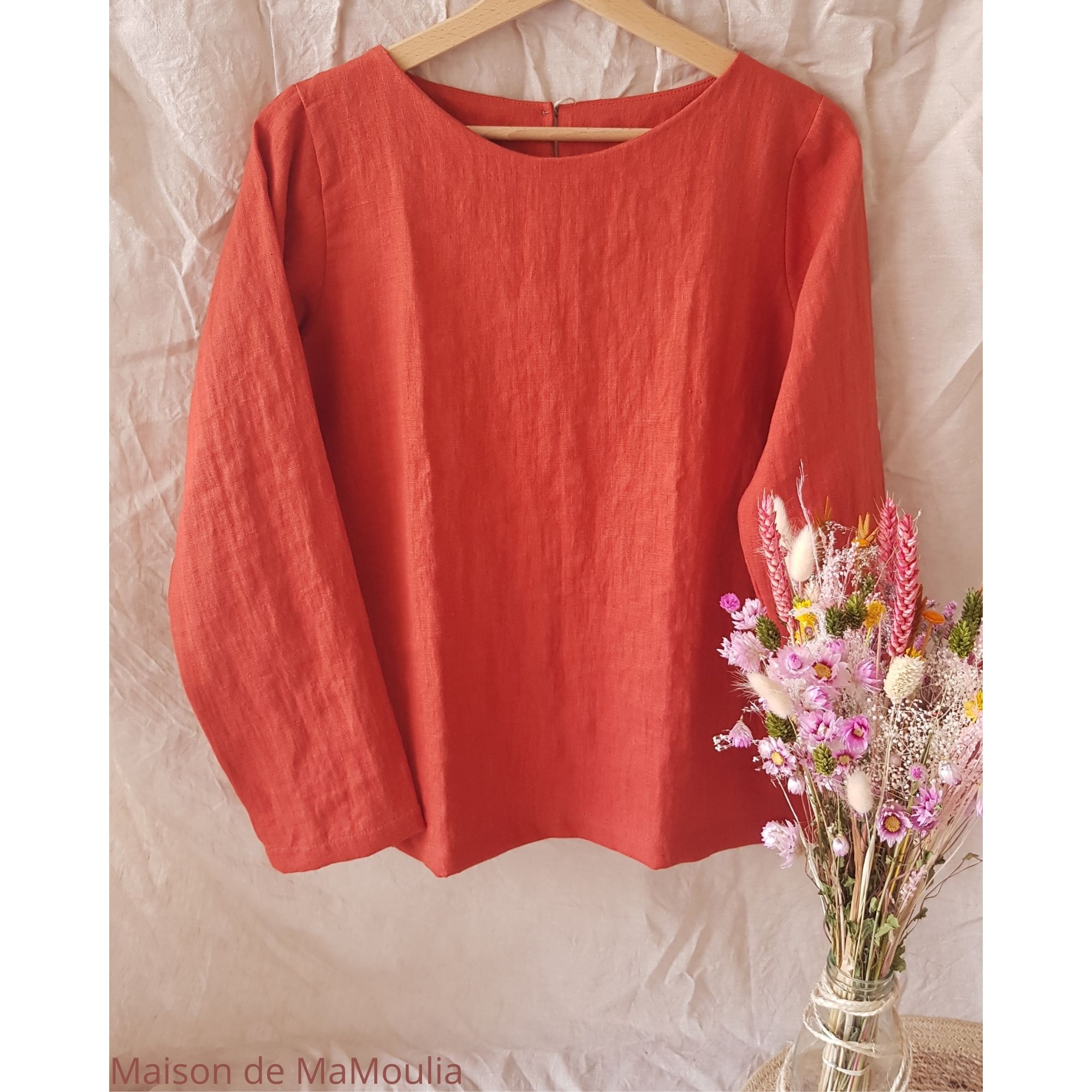 chemise-femme-pur-lin-lave-simplygrey-maison-de-mamoulia-rouge