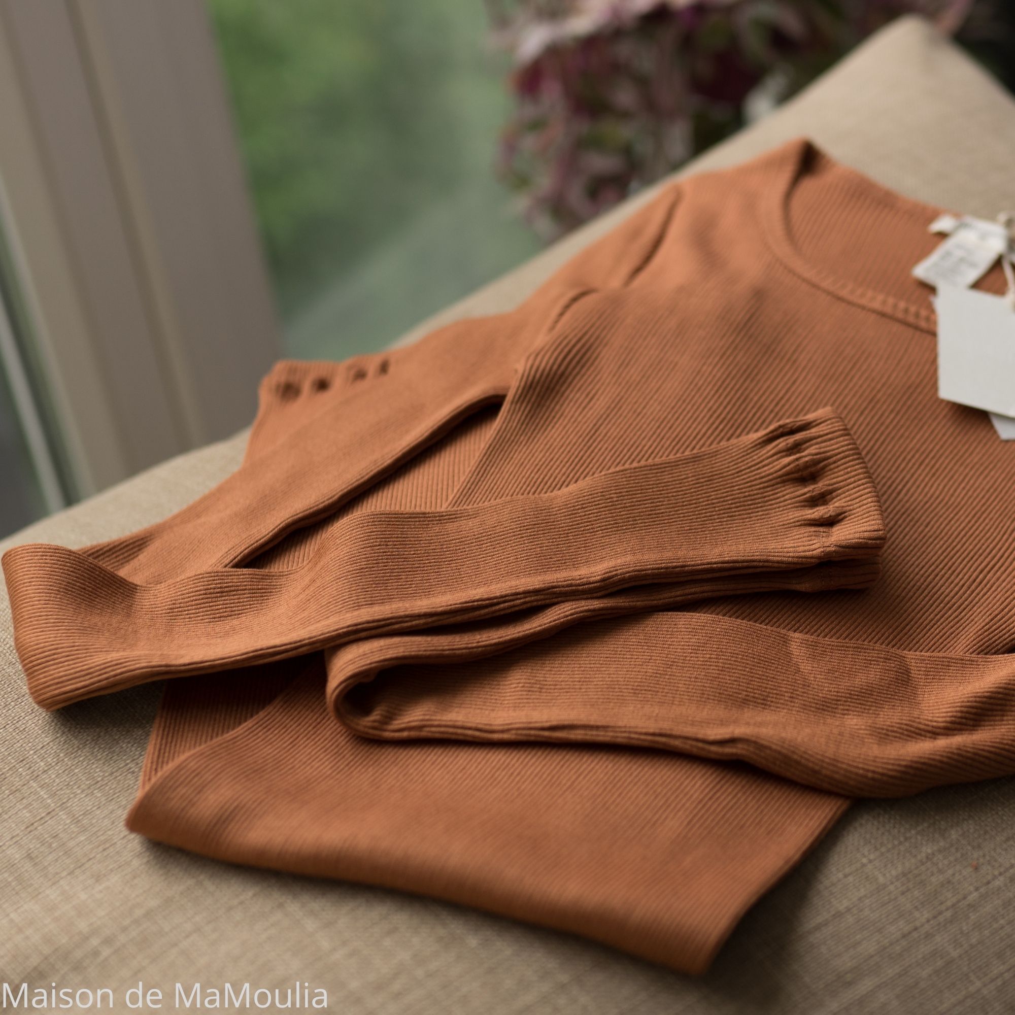 minimalisma-Gerda - Rooibos- tshirt-manches-longues-femme-soie-coton-maison-de-mamoulia-terracotta