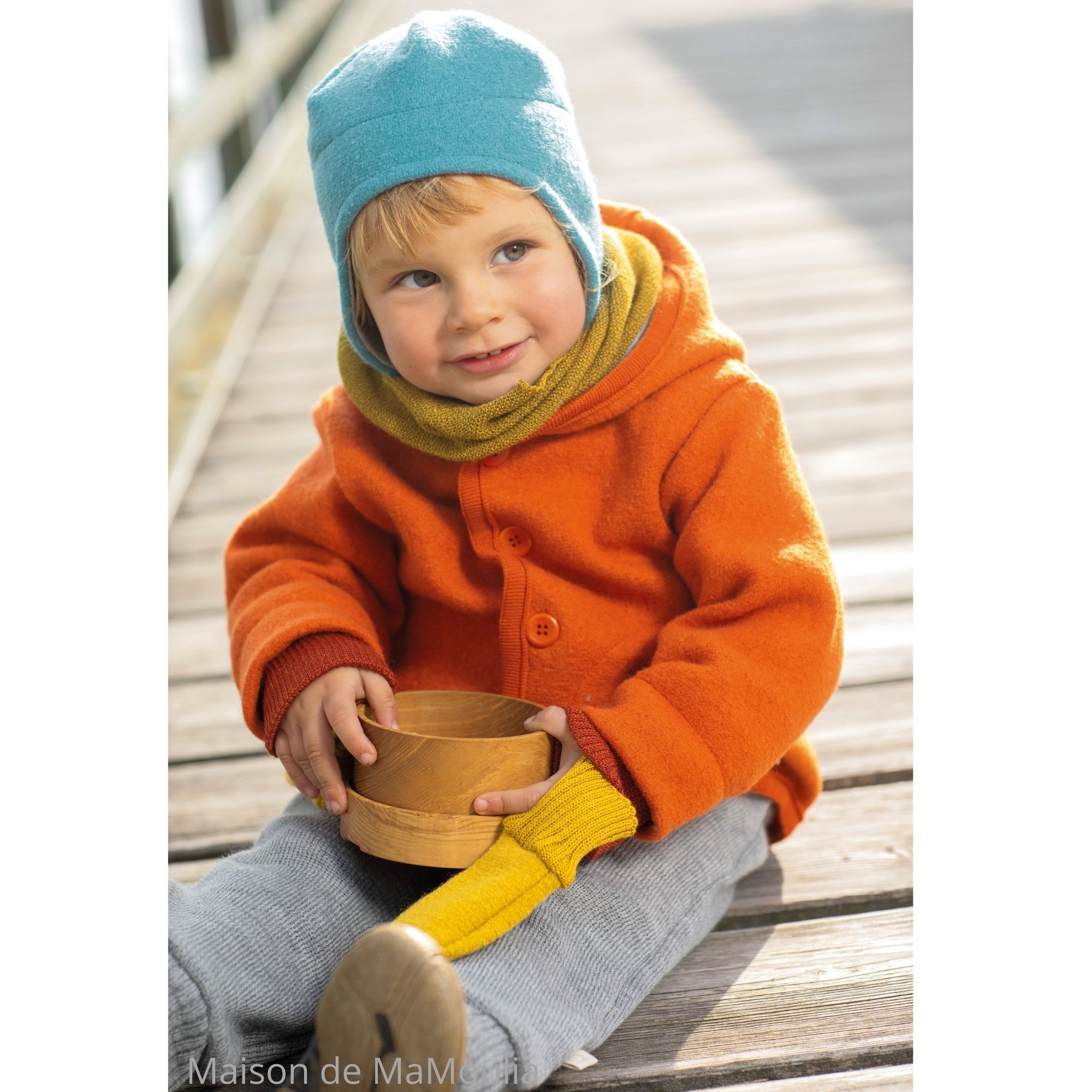 veste-manteau-bebe-enfant-disana-laine-bouillie-maison-de-mamoulia-orange-bonnet-bleu-lagoon-salopette-grise