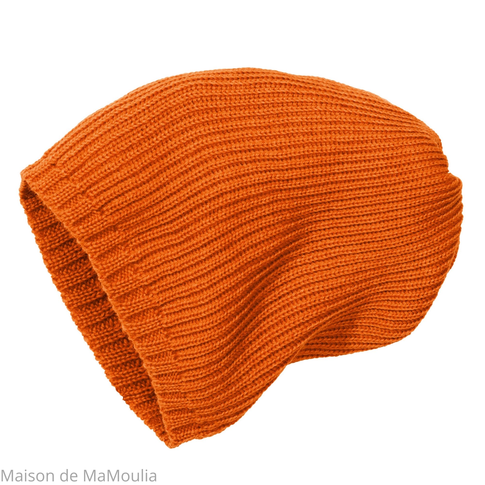 bonnet-beanie-enfant-adulte-disana-laine-merinos-tricote-maison-de-mamoulia-orange