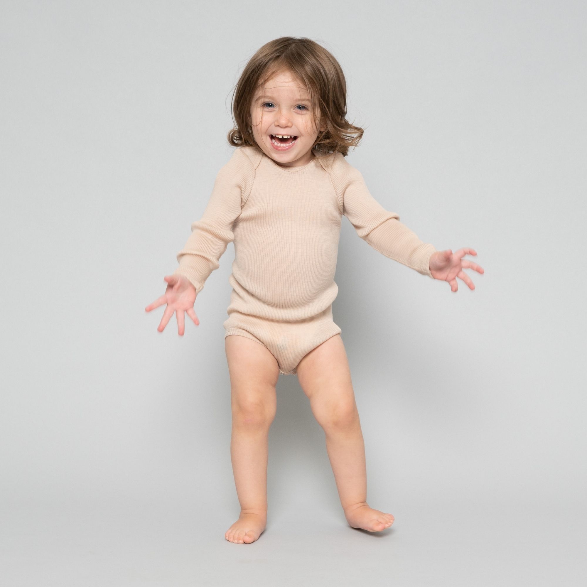 MINIMALISMA - Body bébé - 100 % laine mérinos - Sable