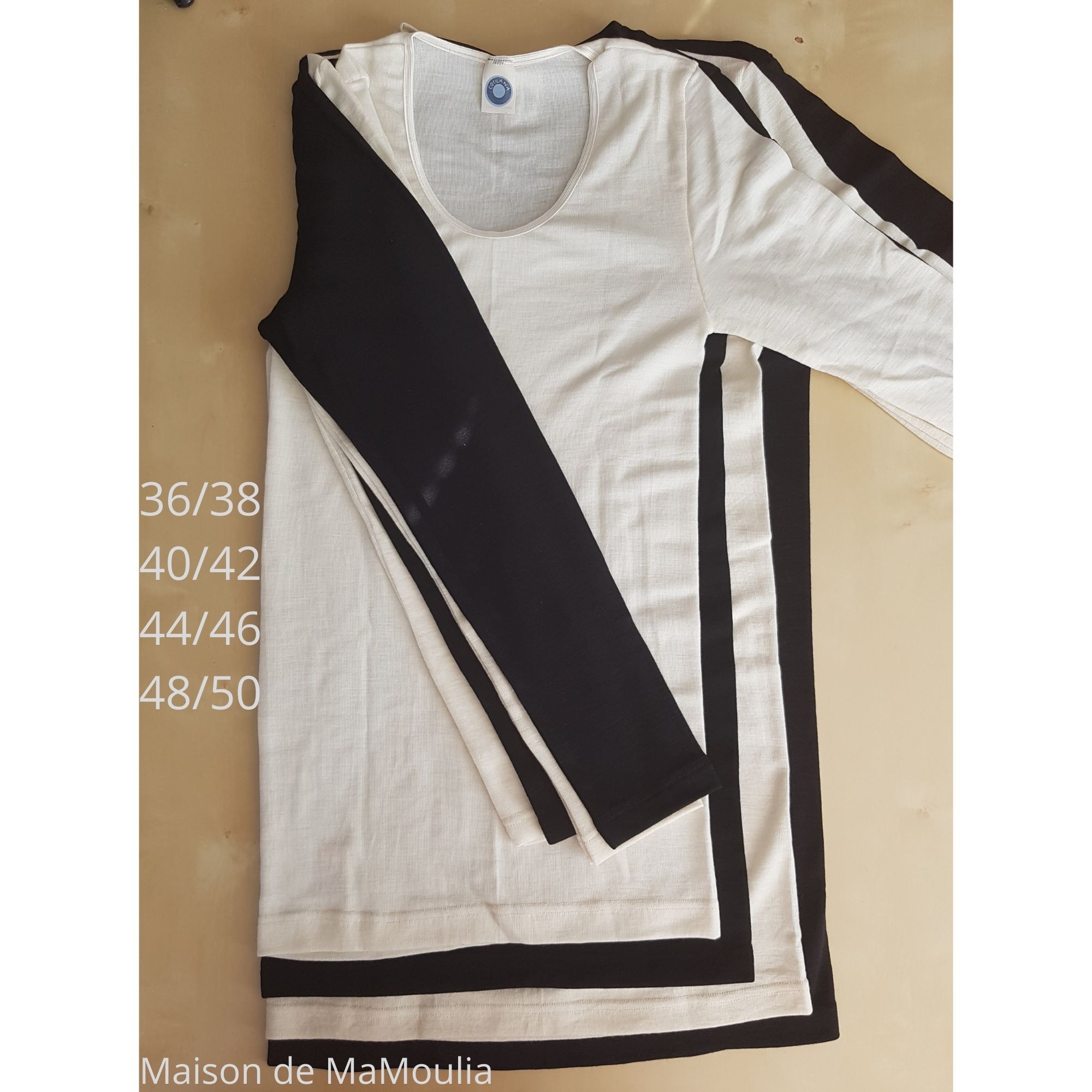 t-shirt-thermoregulateur-cosilana-laine-soie-femme-maison-de-mamoulia-blanc-manches-longues-écru-noir-tailles