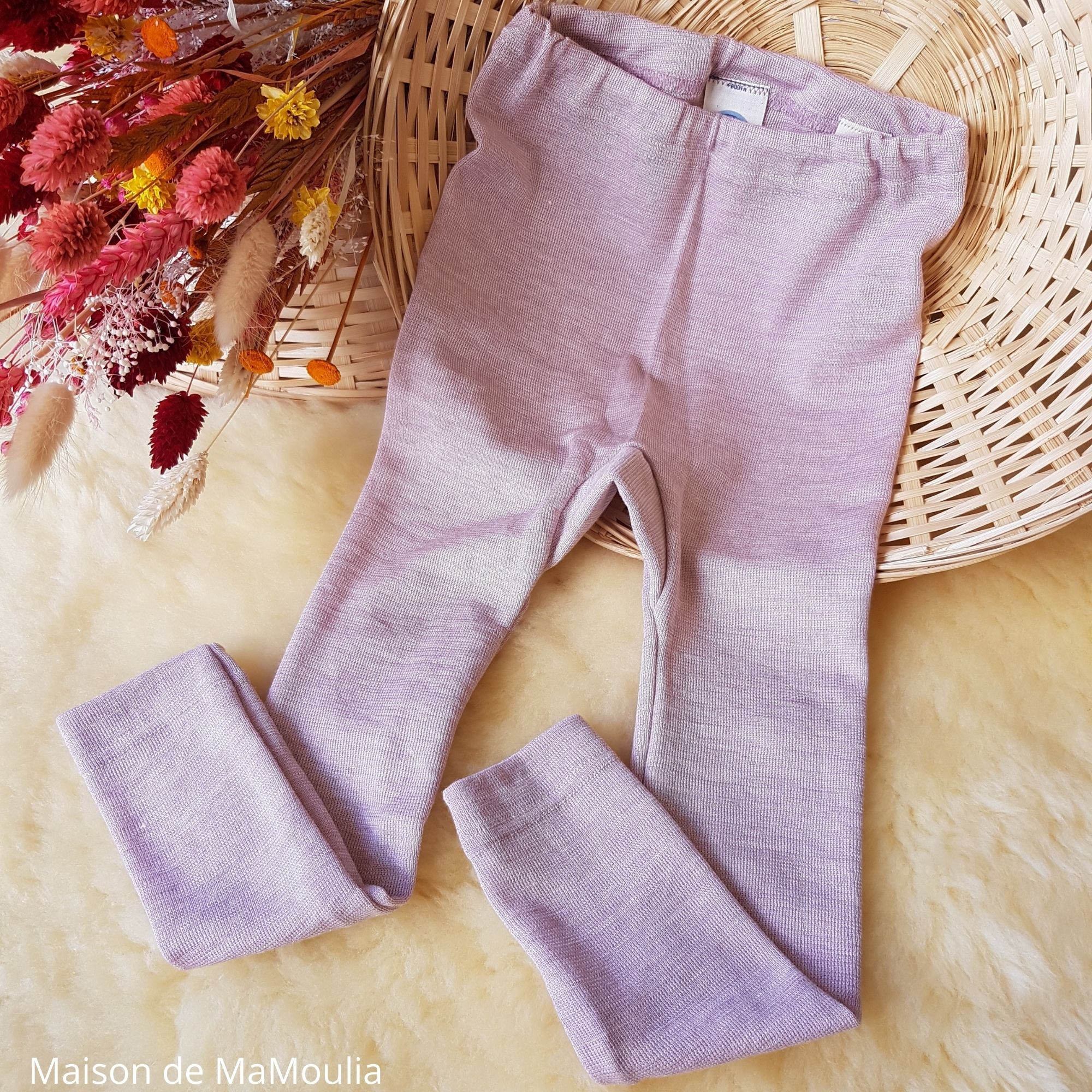 COSILANA - Legging-caleçon enfant - Laine/soie, Rose