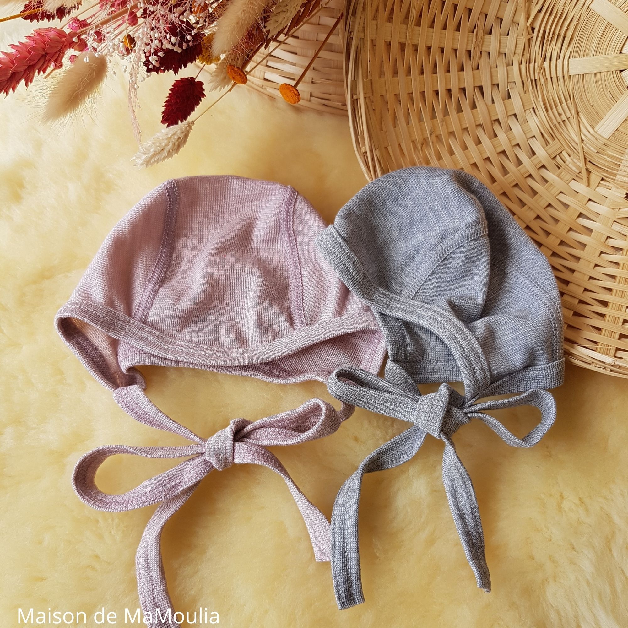 bonnet-chapeau-thermoregulateur-cosilana-laine-soie-bio-bebe-maison-de-mamoulia-rose-gris