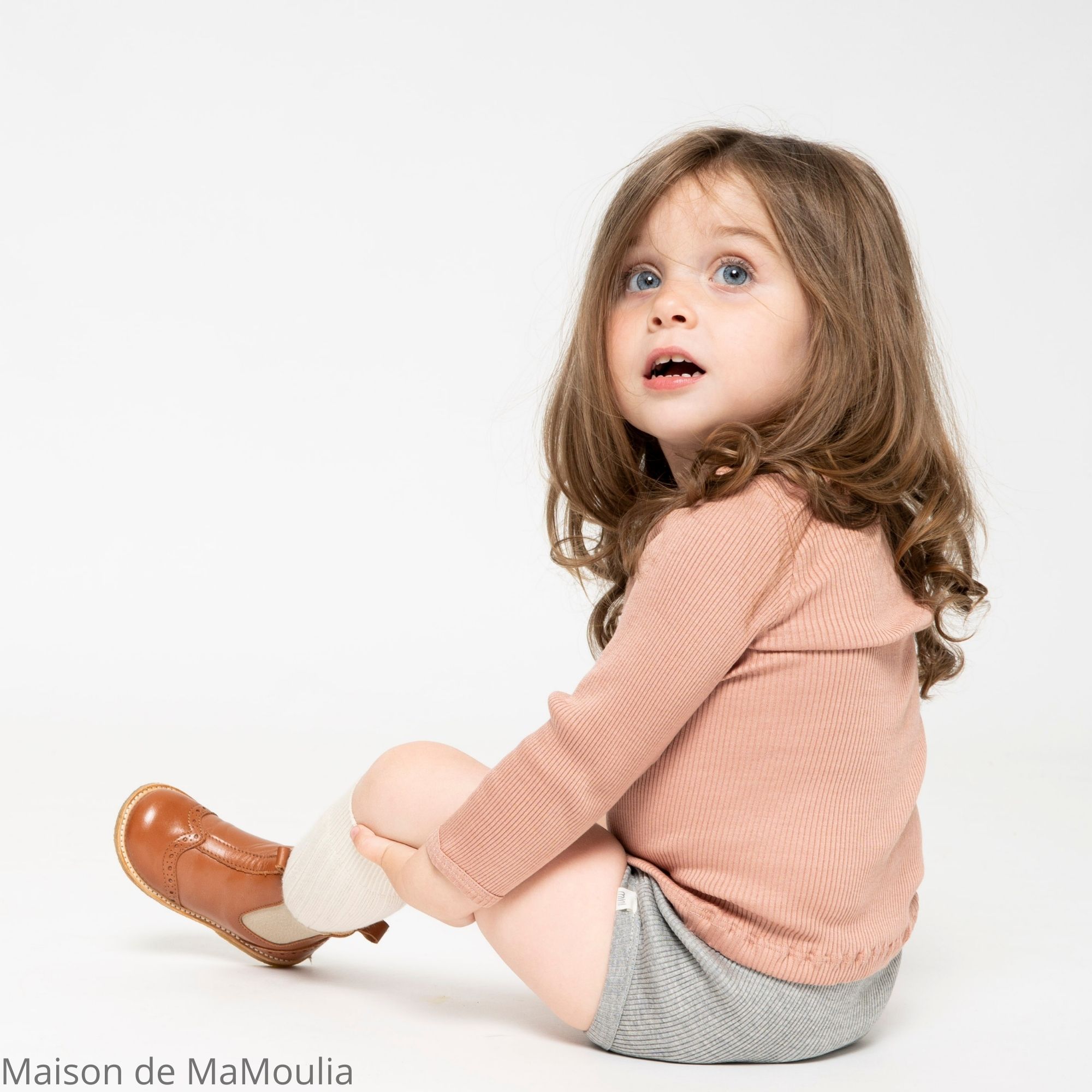 MINIMALISMA - Legging bébé - Soie/cachemire - Taupe