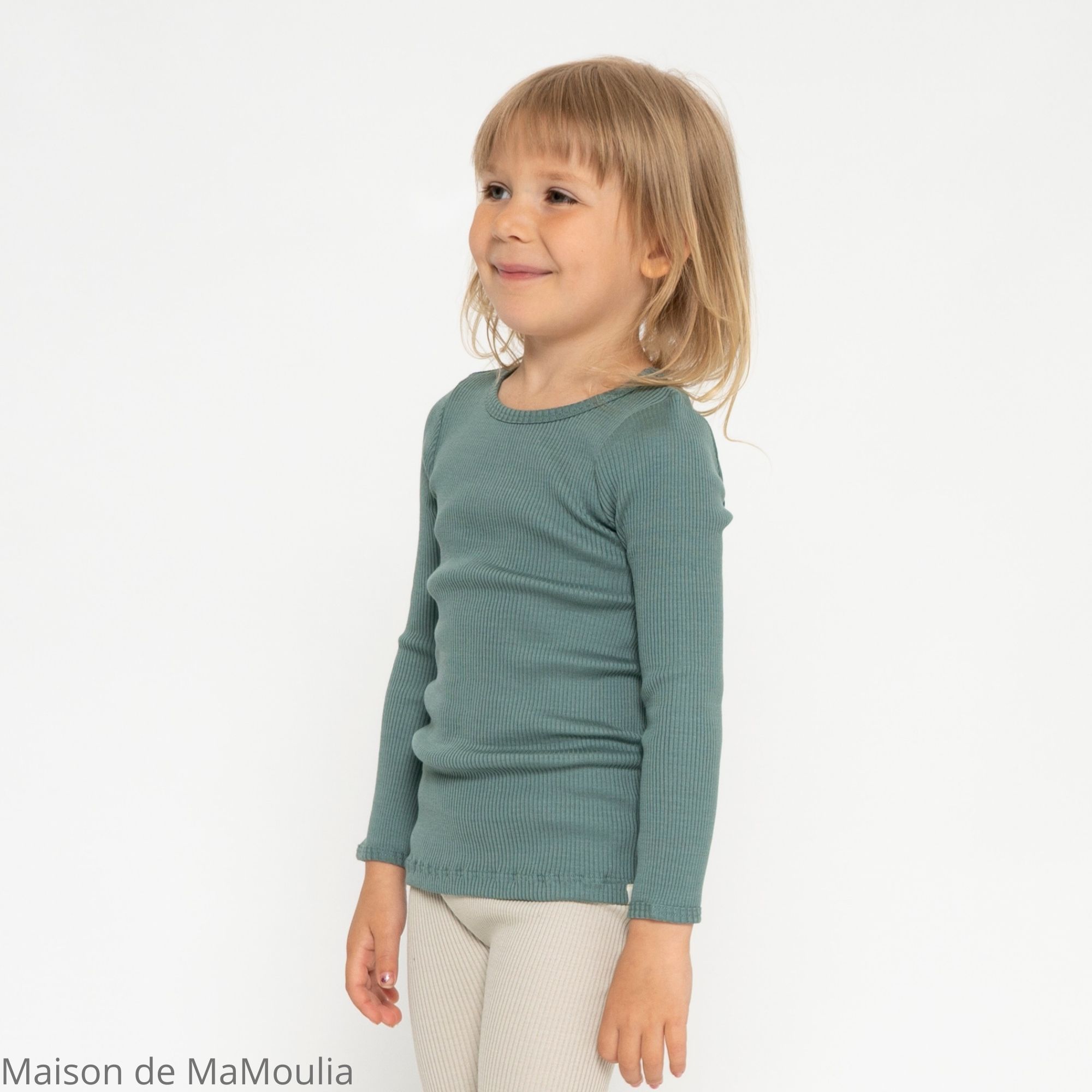 MINIMALISMA - T-shirt enfant - Soie/coton - Jade