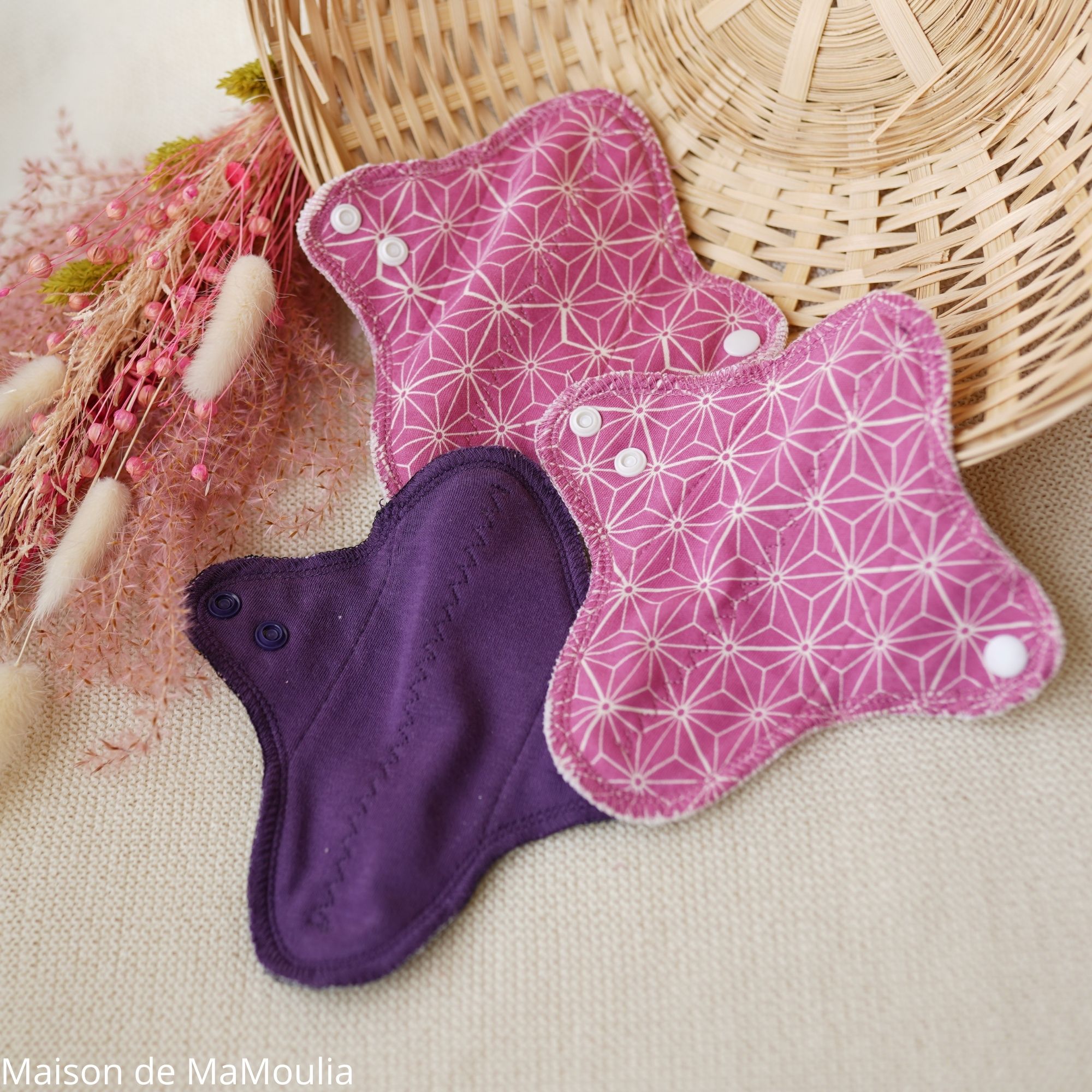 serviette-hygienique-lavable-mamidea-maison-de-mamoulia-mini-reach-rose-violet-japain-star-lot