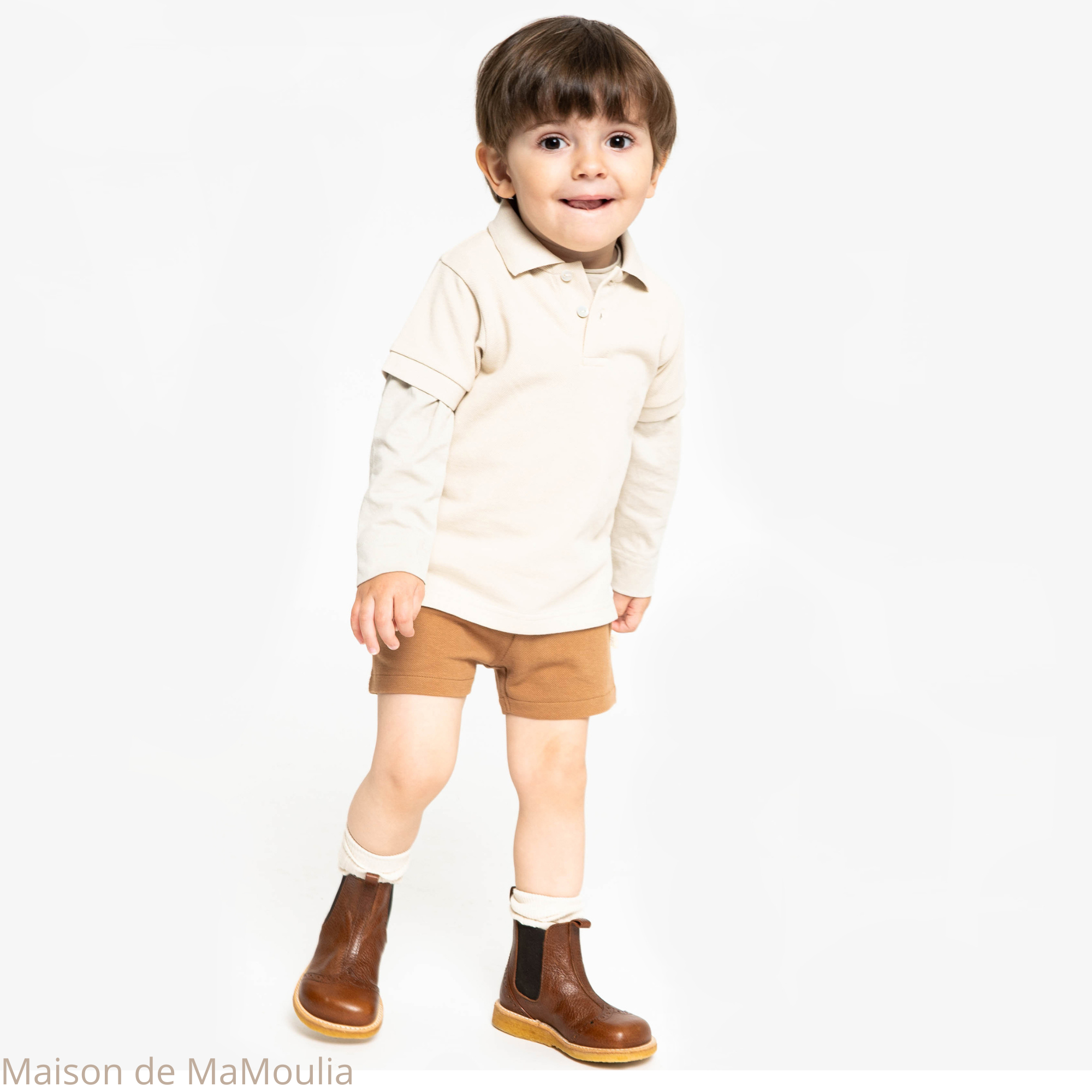 short-ejby-enfant-fille-garçon-coton-pique-bio-minimalisma-maison-de-mamoulia-nougat-beige- marron-