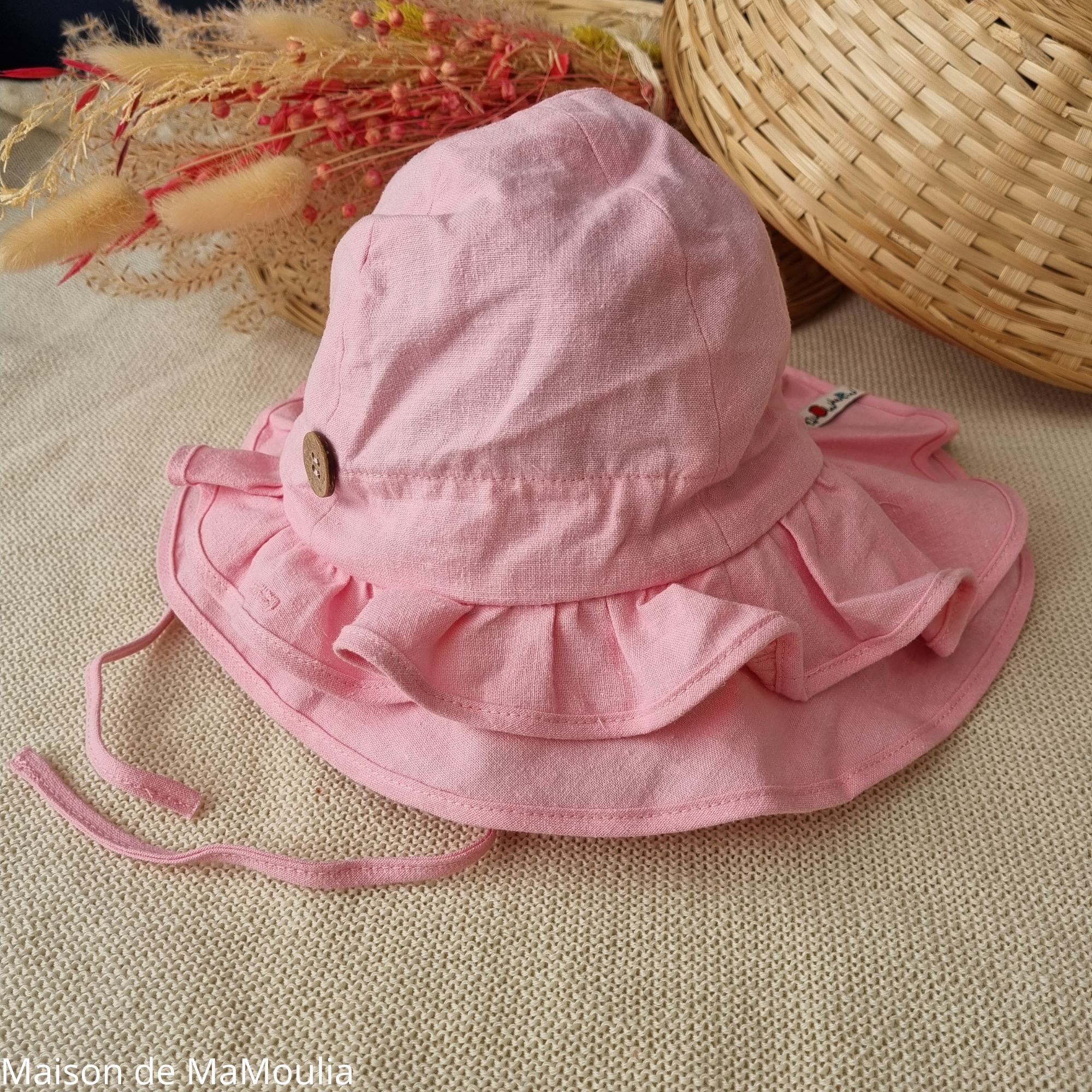 chapeau-ete_soleil-ajustable-evolutif-bebe-enfant-coton-bio-chanvre-manymonths-babyidea-maison-de-mamoulia-bonny-paradise-orchid- rose