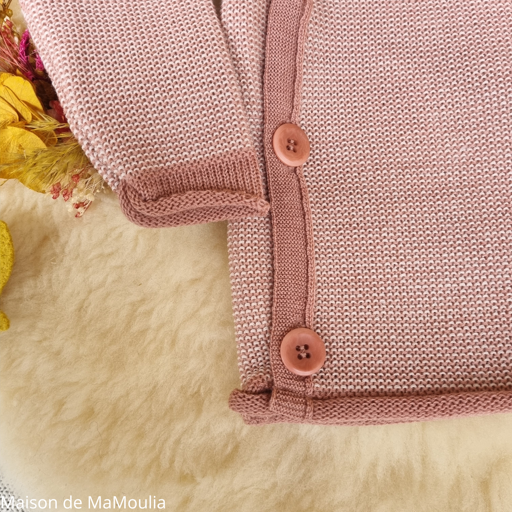 disana-melange-jacket-gilet-pure-laine-merinos-tricotée-bebe-enfant-maison-de-mamoulia-rose- ecru