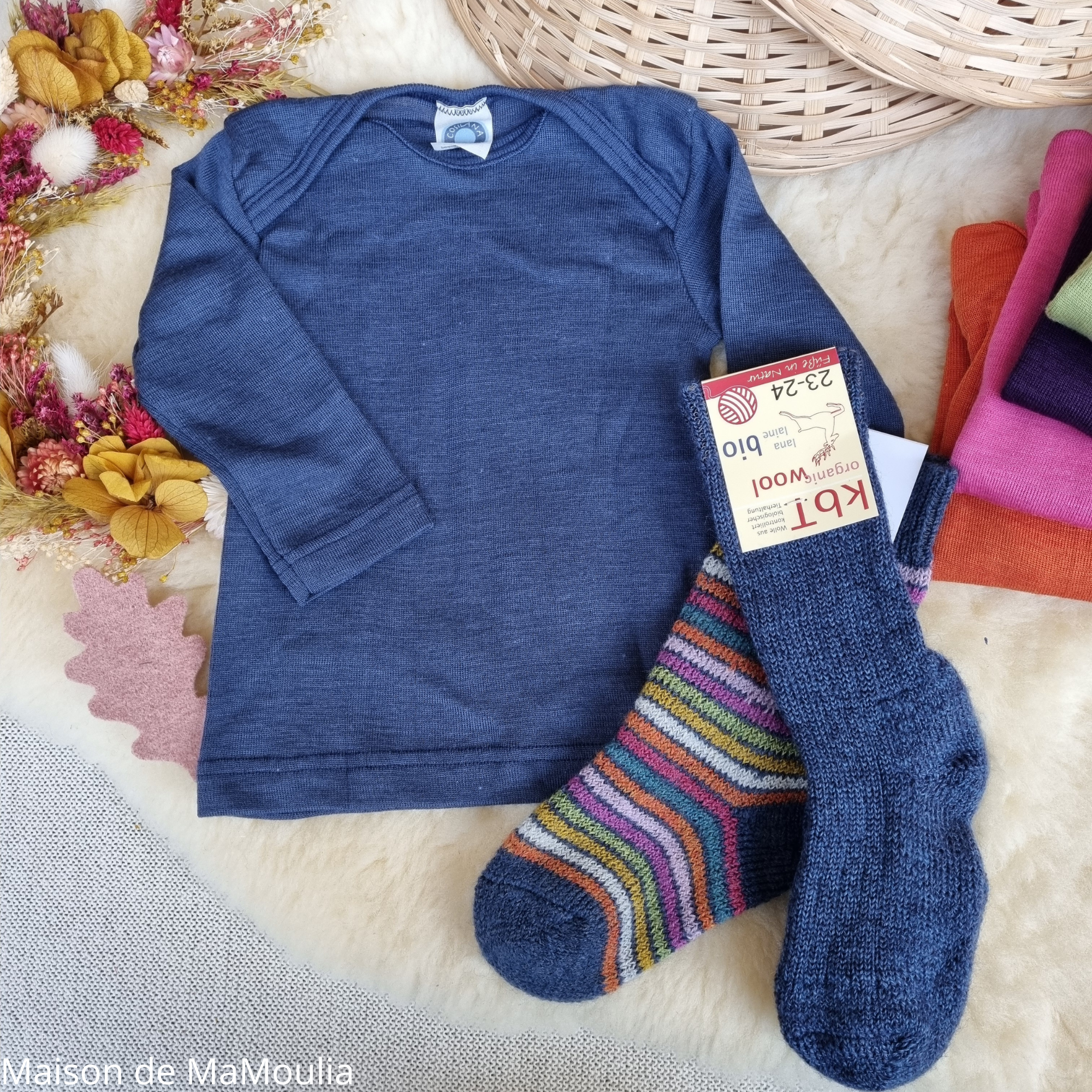 t-shirt-cosilana-laine-soie-bio-bebe-enfant-maison-de-mamoulia-manches-longues- bleu- marine