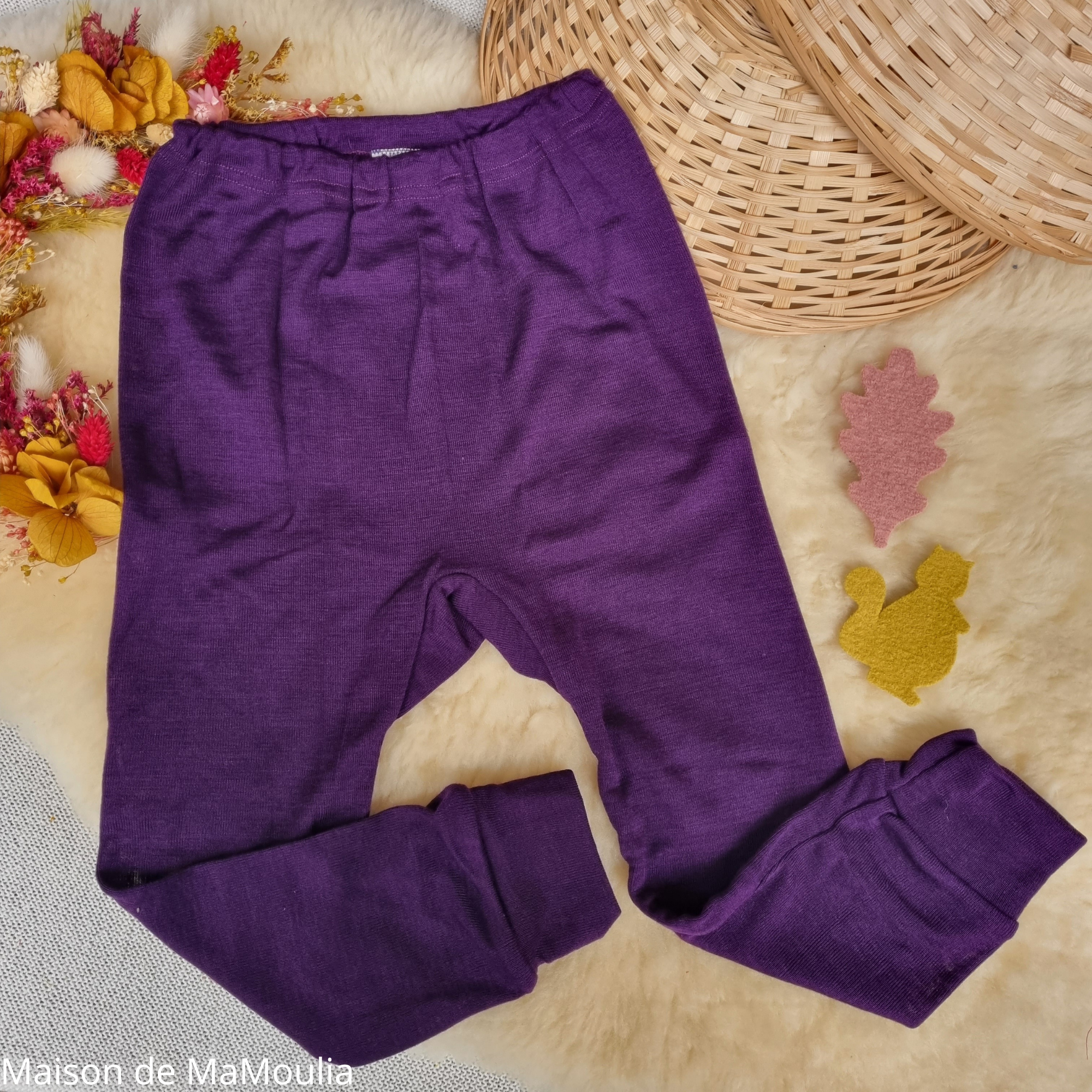 pantalon-calecon-legging-cosilana-laine-soie-bio-bebe-enfant-maison- de- mamoulia- violet
