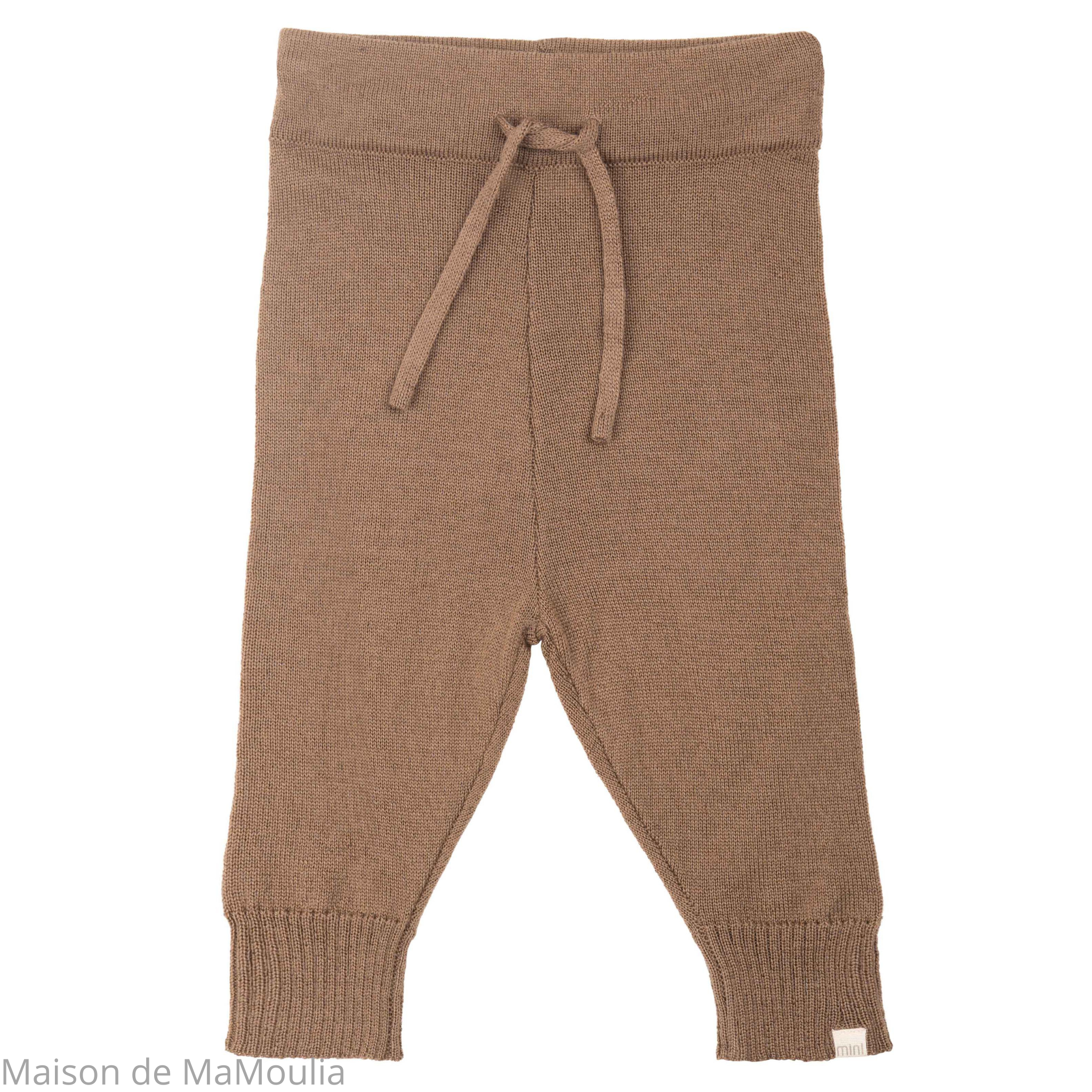 MINIMALISMA - Pantalon jogger enfant -100% Laine mérinos -Walnut