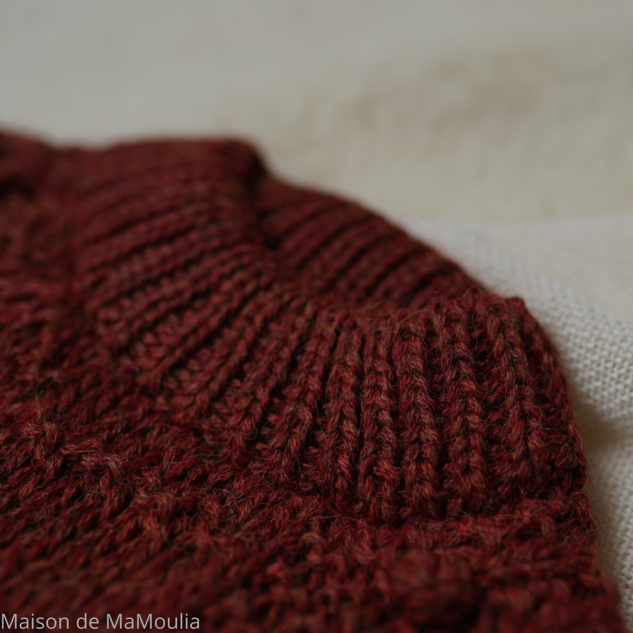 SERENDIPITY ORGANICS - Sweater - Baby Alpaga tricoté main-Bourgogne