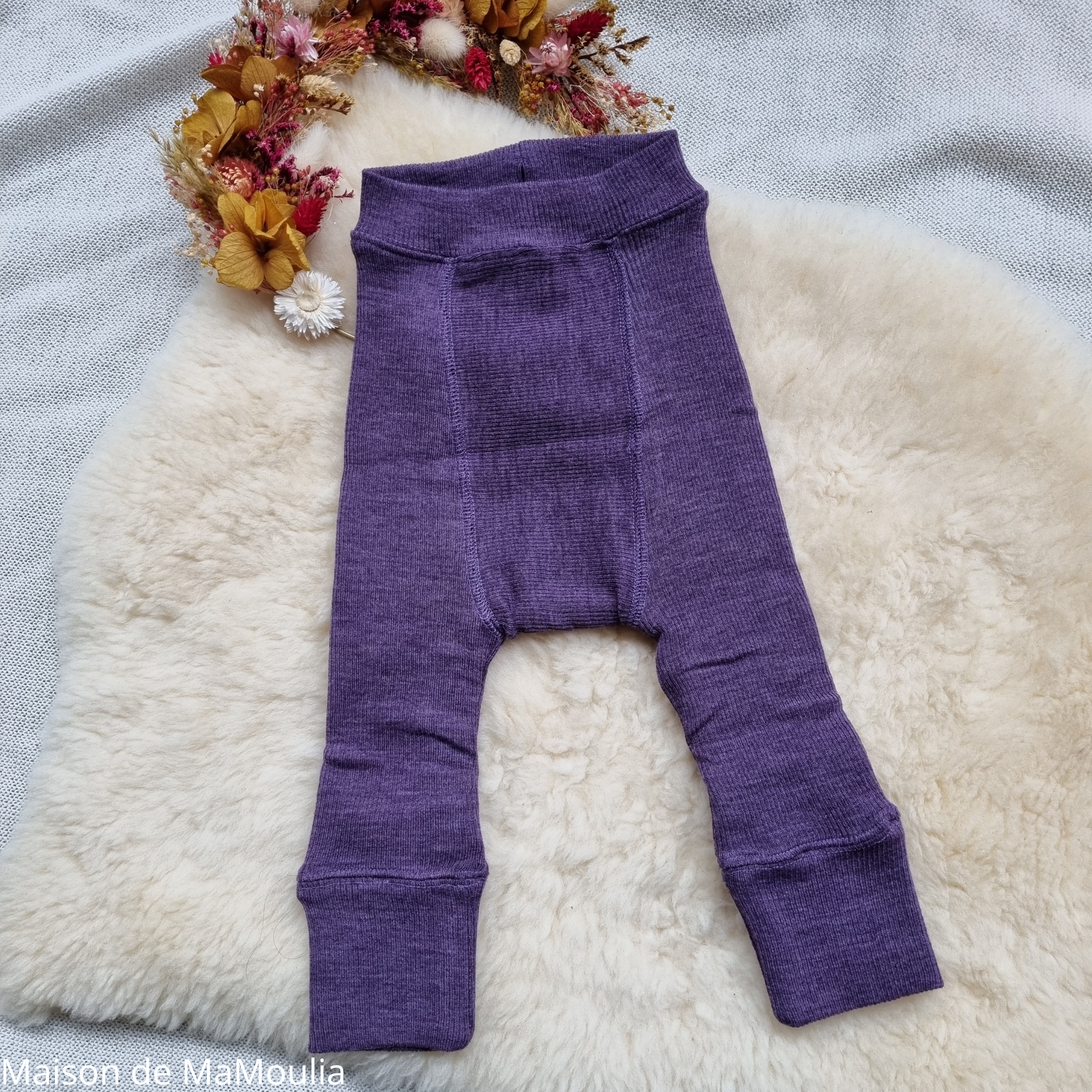 manymonths-longies-reversibles-ajustables-evoluif-bebe-enfant-laine-merinos-maison-de-mamoulia-dusty-grape -violet