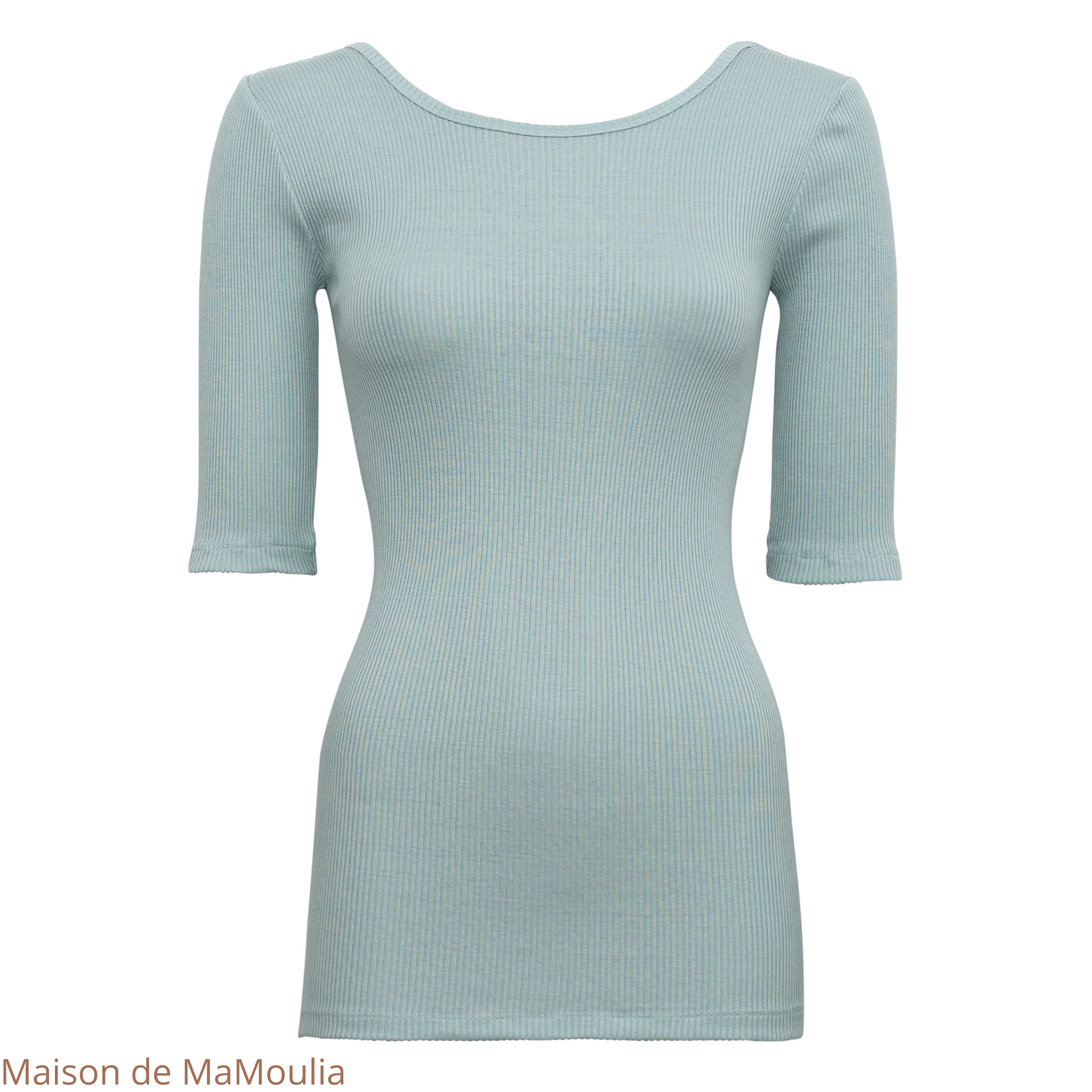 minimalisma-gym- tshirt-top-manches-courtes-34-soie-coton-femme-maison-de-mamoulia- Waterfall-bleu- clair