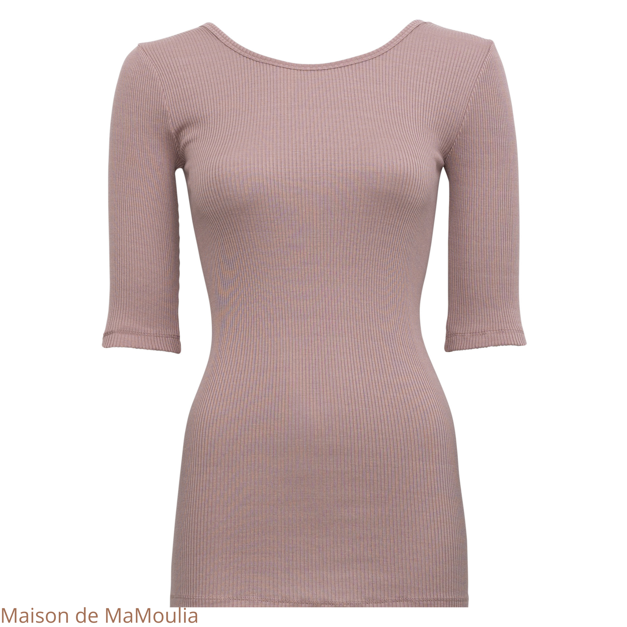 minimalisma-gym- tshirt-top-manches-courtes-34-soie-coton-femme-maison-de-mamoulia - dusty-rose