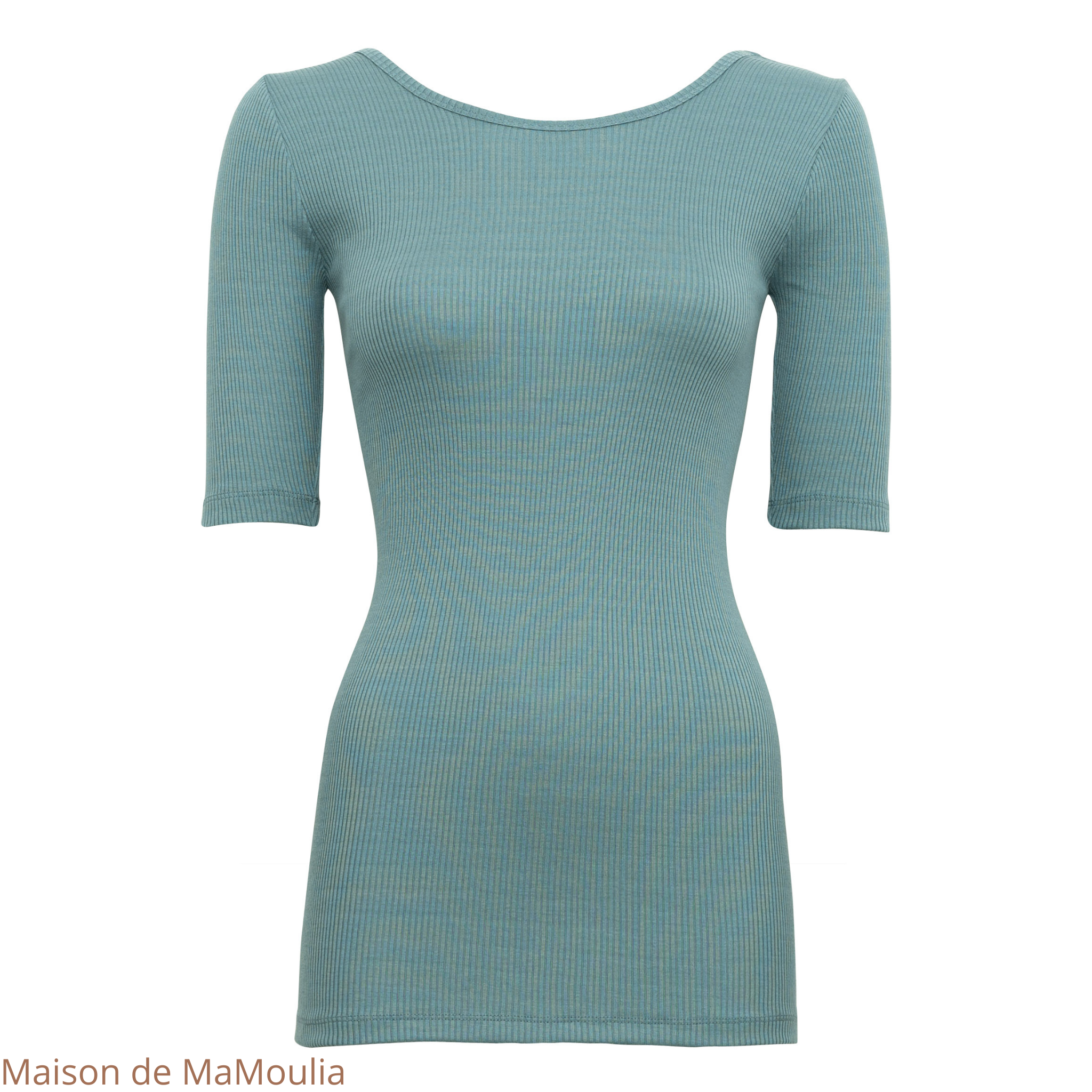 minimalisma-gym- tshirt-top-manches-courtes-34-soie-coton-femme-maison-de-mamoulia -northern-lights- bleu-turquoise
