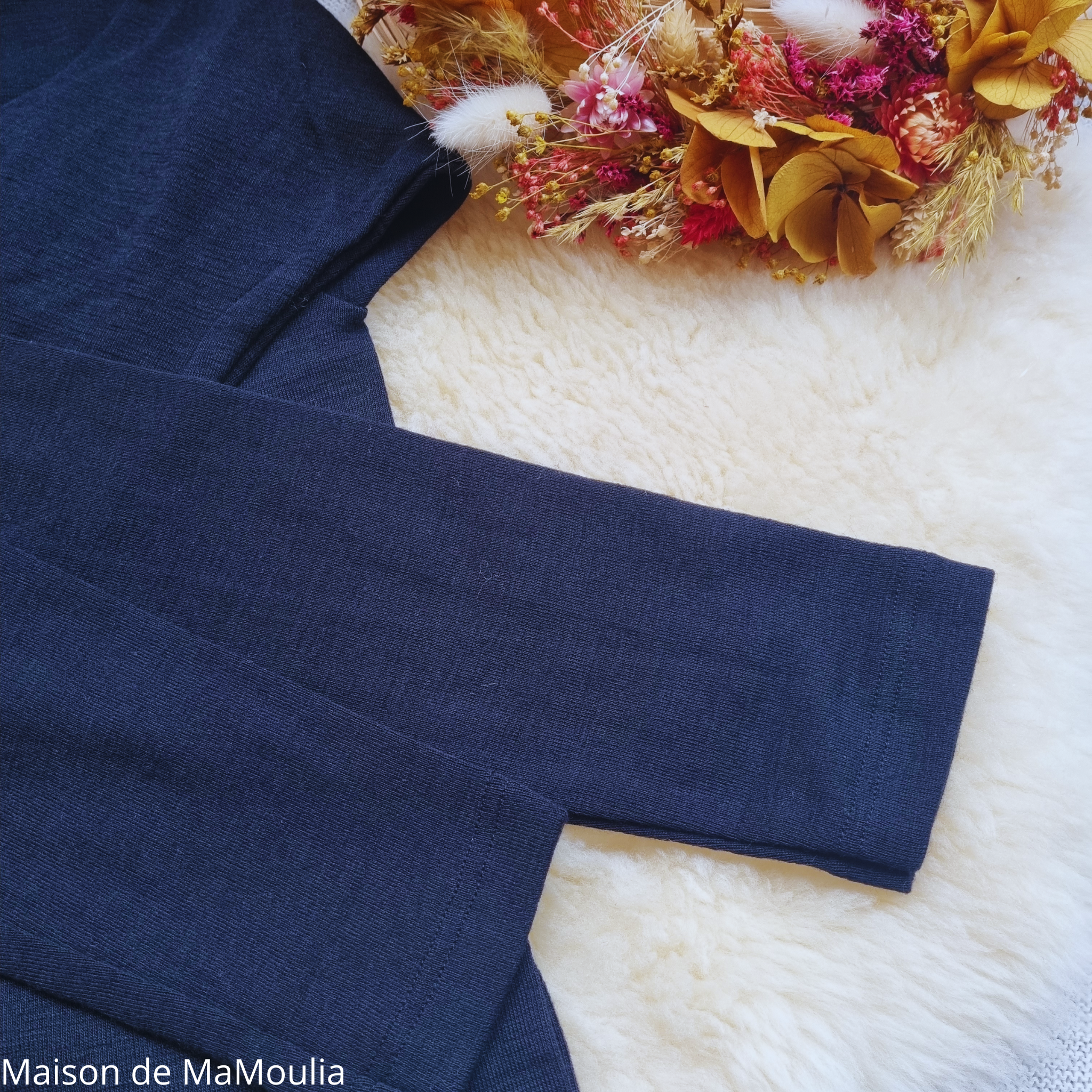 t-shirt-manches-longues-pyjama-cosilana-laine-soie-bio-femme-homme-adulte-maison-de-mamoulia -noir