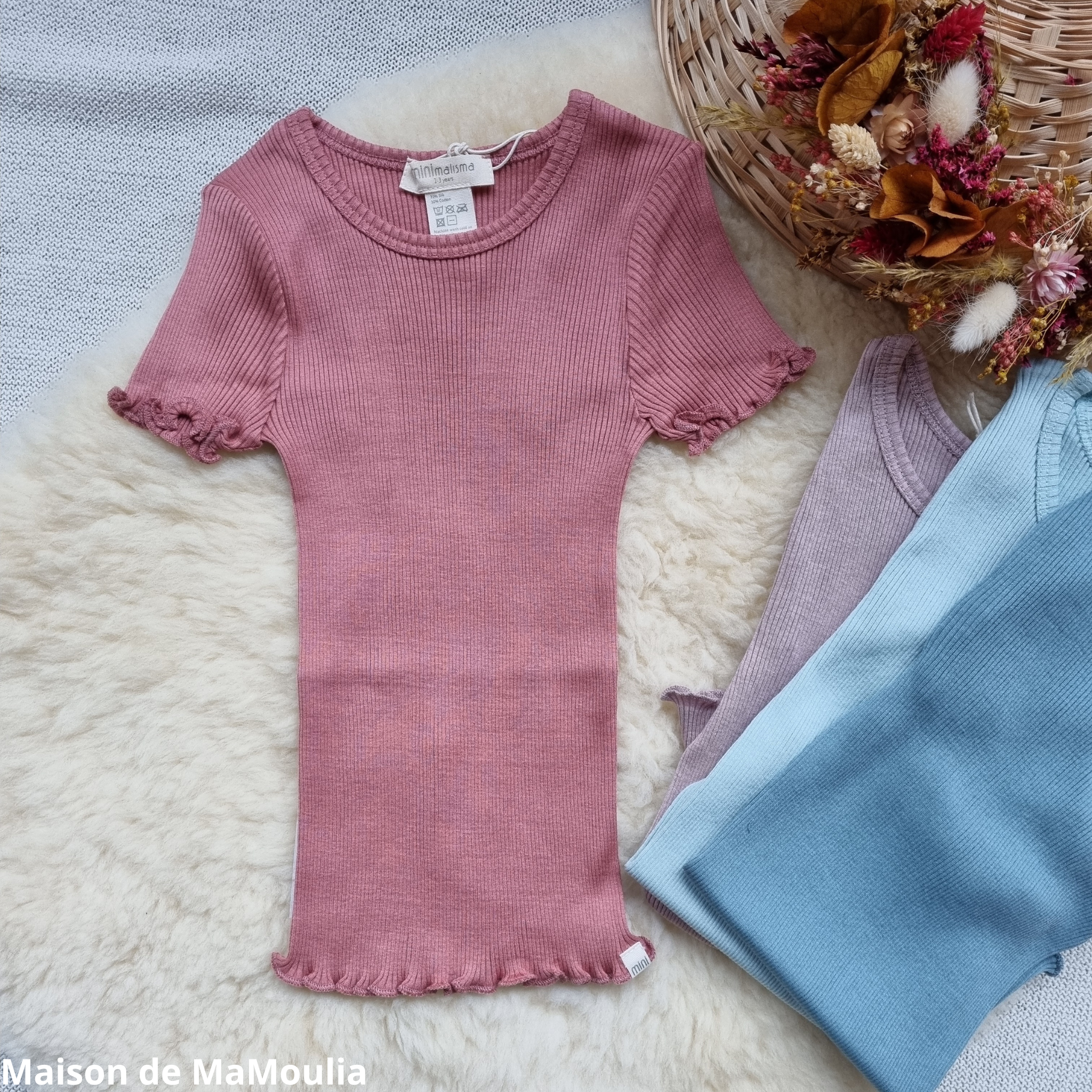 minimalisma-tshirt-enfant-fille-soie-coton-maison-de- mamoulia-waterfall-anthique-red- rose