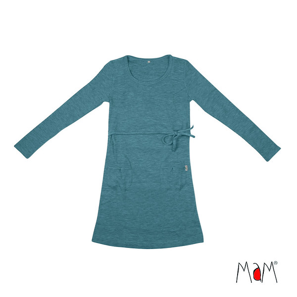 manymonths-mam-motherhood-robe-tunique-femme-grossesse-laine-merinos-maison-de-mamoulia-sea-grotto-turquoise-bleu