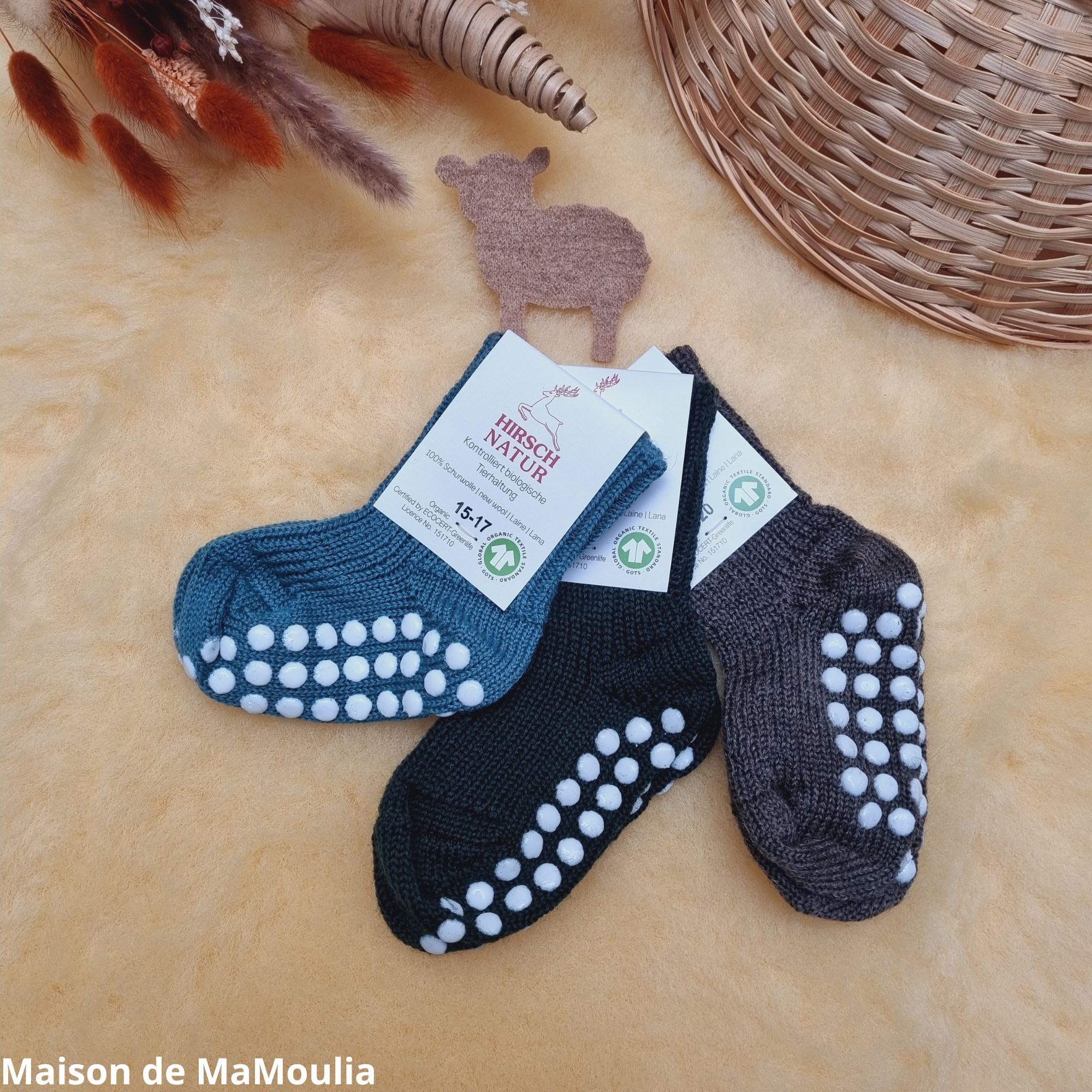 Chaussettes antidérapantes bébé sale