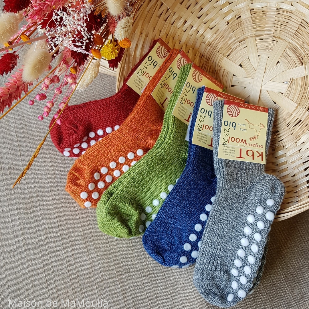 Chaussettes épaisses en pure laine pour enfants Hirsch Natur