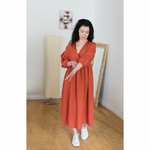 robe-longue-femme-manches-ballon-col-v-pur-lin-lave-français-offon-maison-de-mamoulia-rouge-brique-