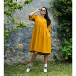 robe-midi-femme-manches-ballon-pur-lin-lave-français-offon-maison-de-mamoulia-jaune-miel-