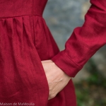 robe-midi-femme-manches-3-4-pur-lin-lave-français-offon-maison-de-mamoulia-rouge-bordeaux--