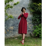 robe-midi-femme-manches-3-4-pur-lin-lave-français-offon-maison-de-mamoulia-rouge-bourgogne-