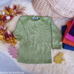 t-shirt-cosilana-laine-soie-bio-bebe-enfant-maison-de-mamoulia-manches-longues -vert