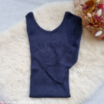 minimalisma-gym- tshirt-top-manches-courtes-34-soie-coton-femme-maison-de-mamoulia - bleu-fonce