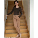 manymonths-mam-tshirt-manches-longues-pantalon-joggers-femme-ado-laine-merinos-maison-de-mamoulia- hippopotamus- marron-nutty-granola-beige