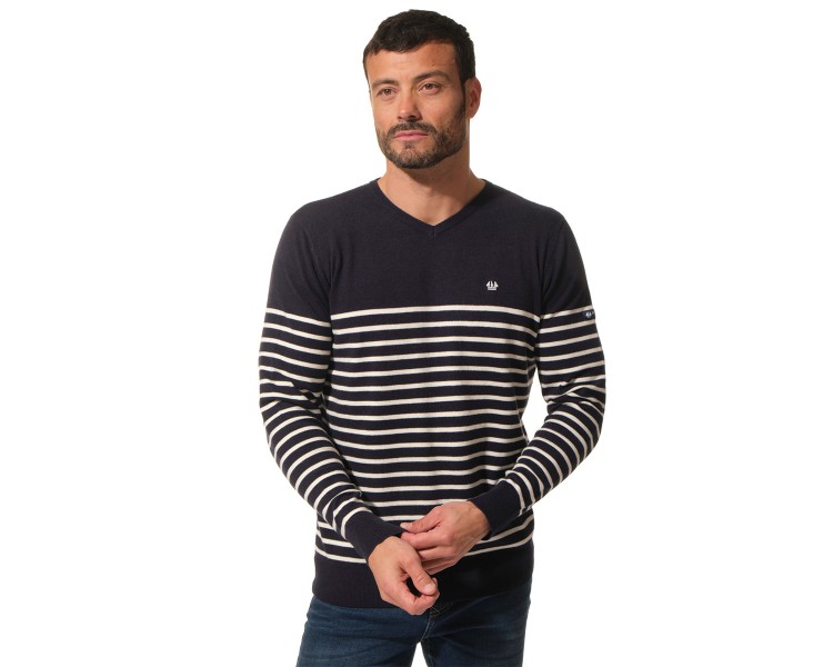 Pull homme col V