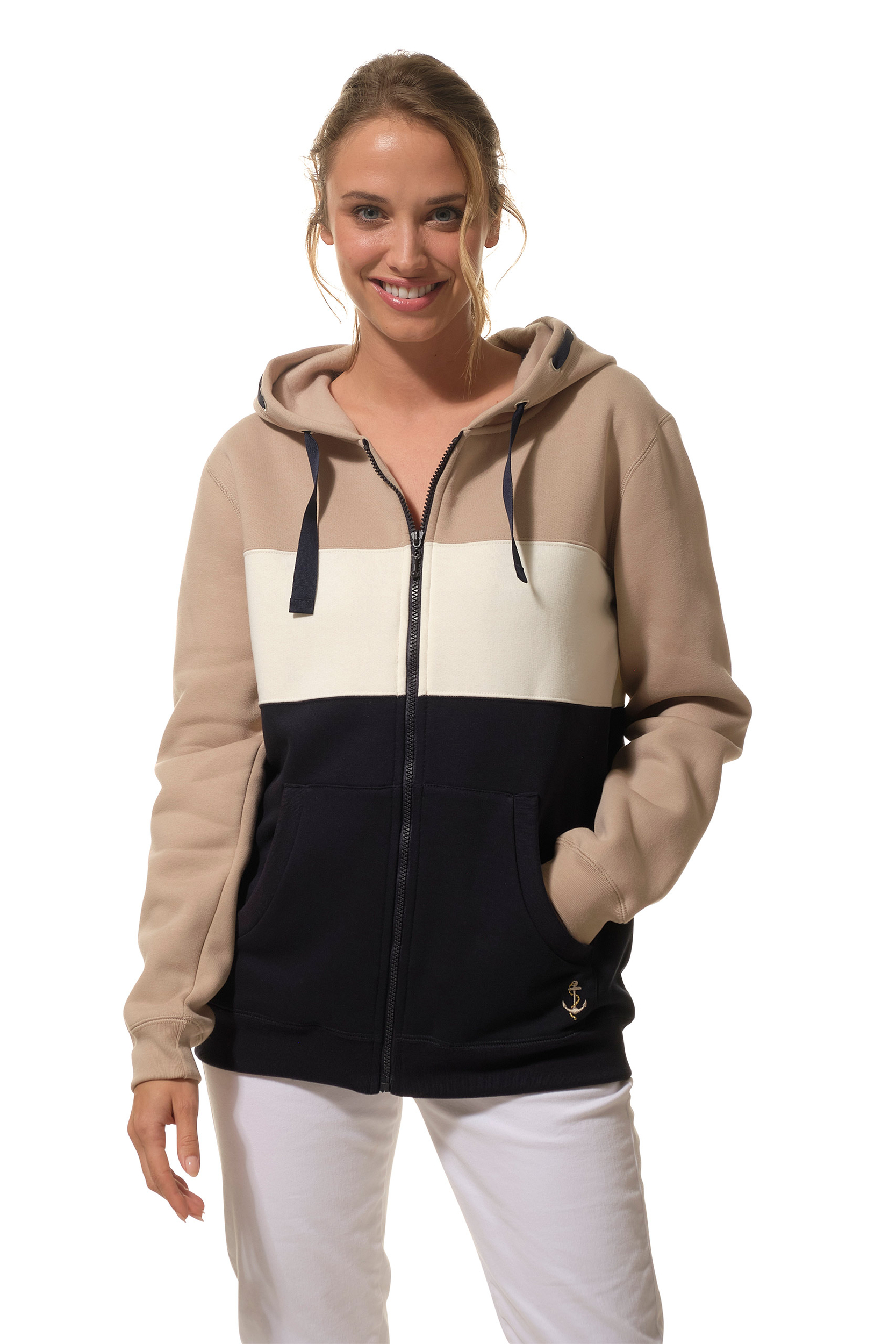 Sweat a capuche femme avec fermeture zippee ANNOUCK