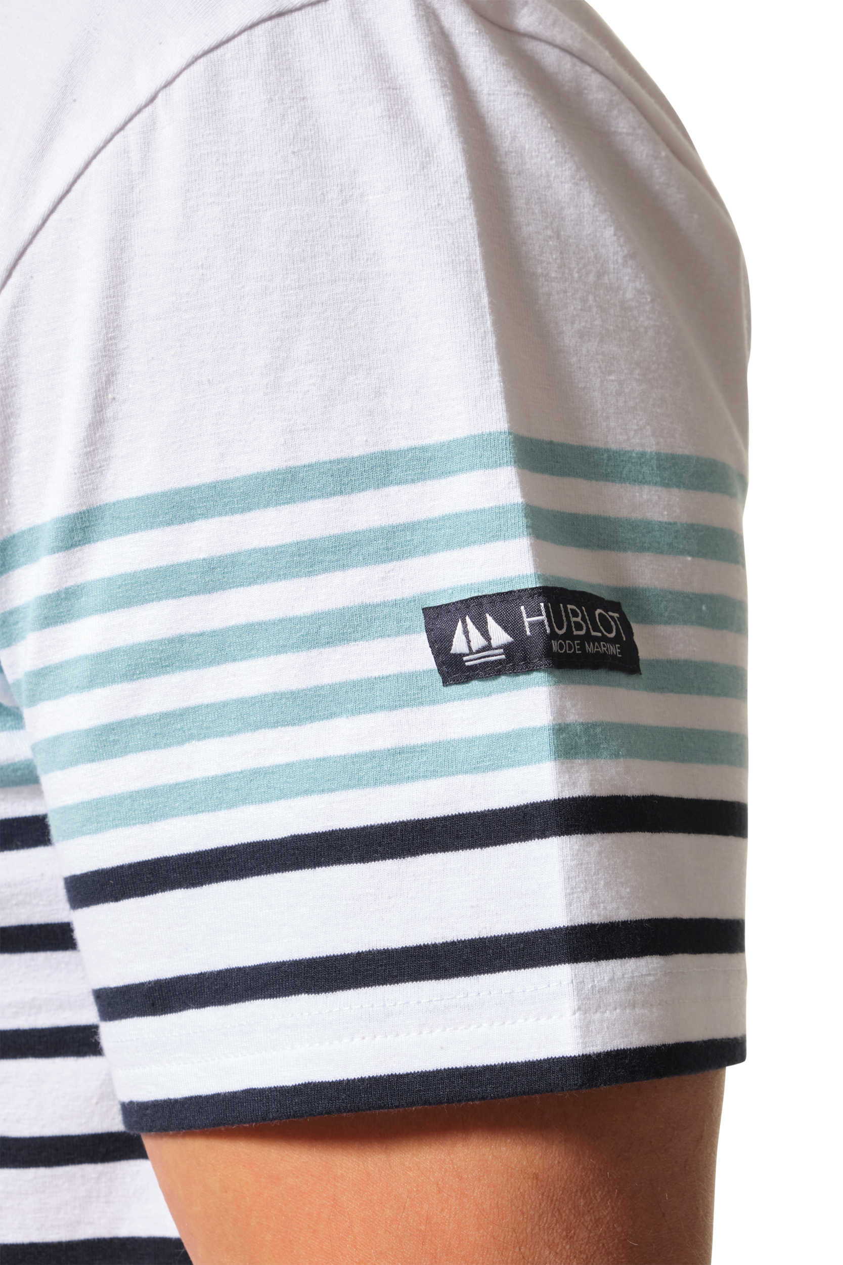 marinière blanc marine vert homme