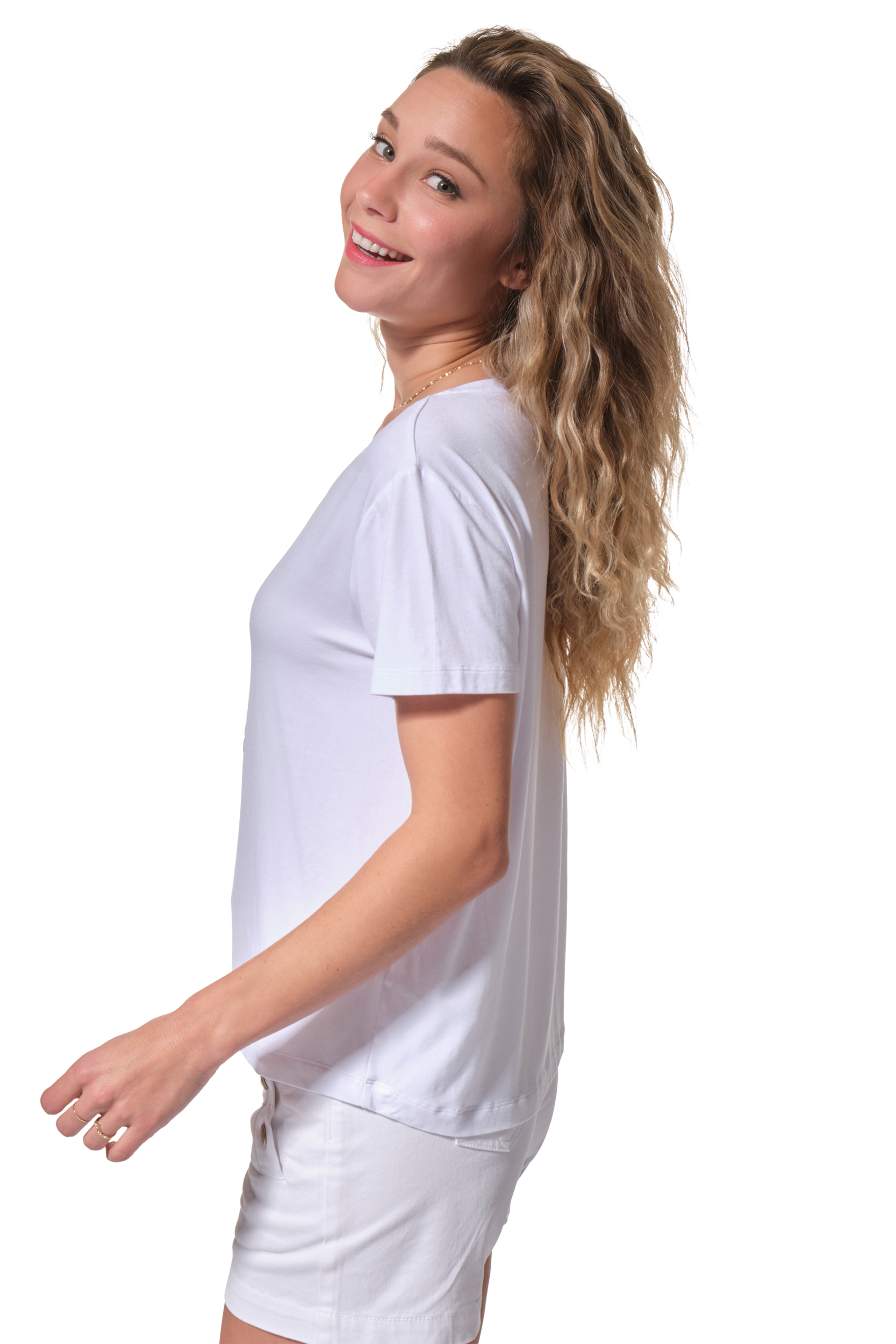 tee-shirt blanc motif encre femme