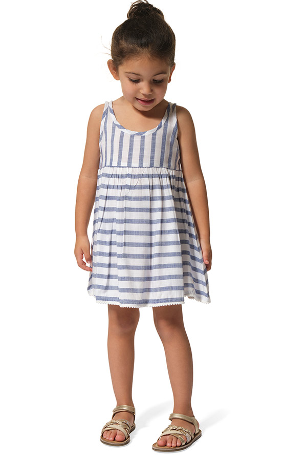 robe fluide légère blanc bleu fille