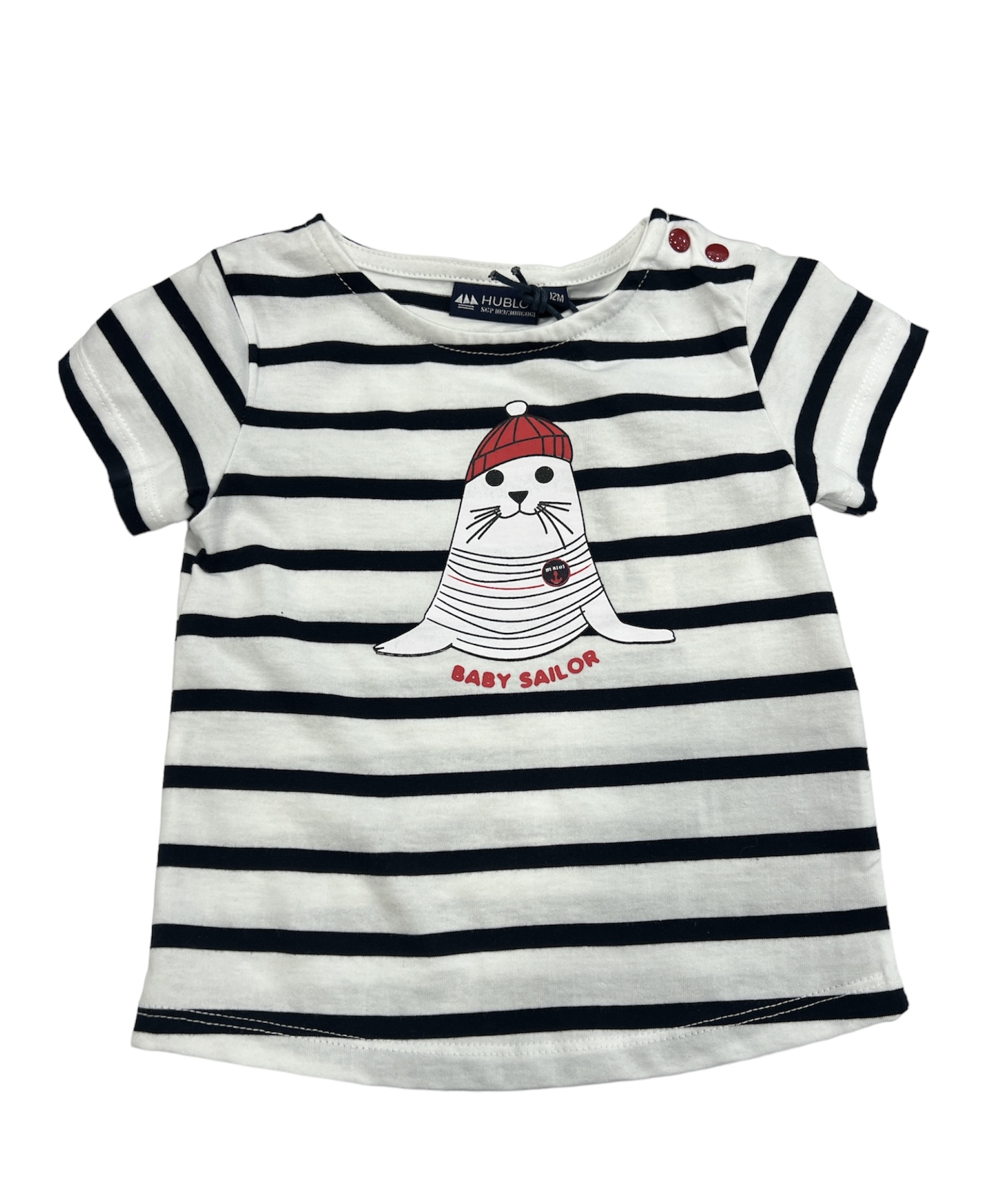 marinière blanc marine bébé