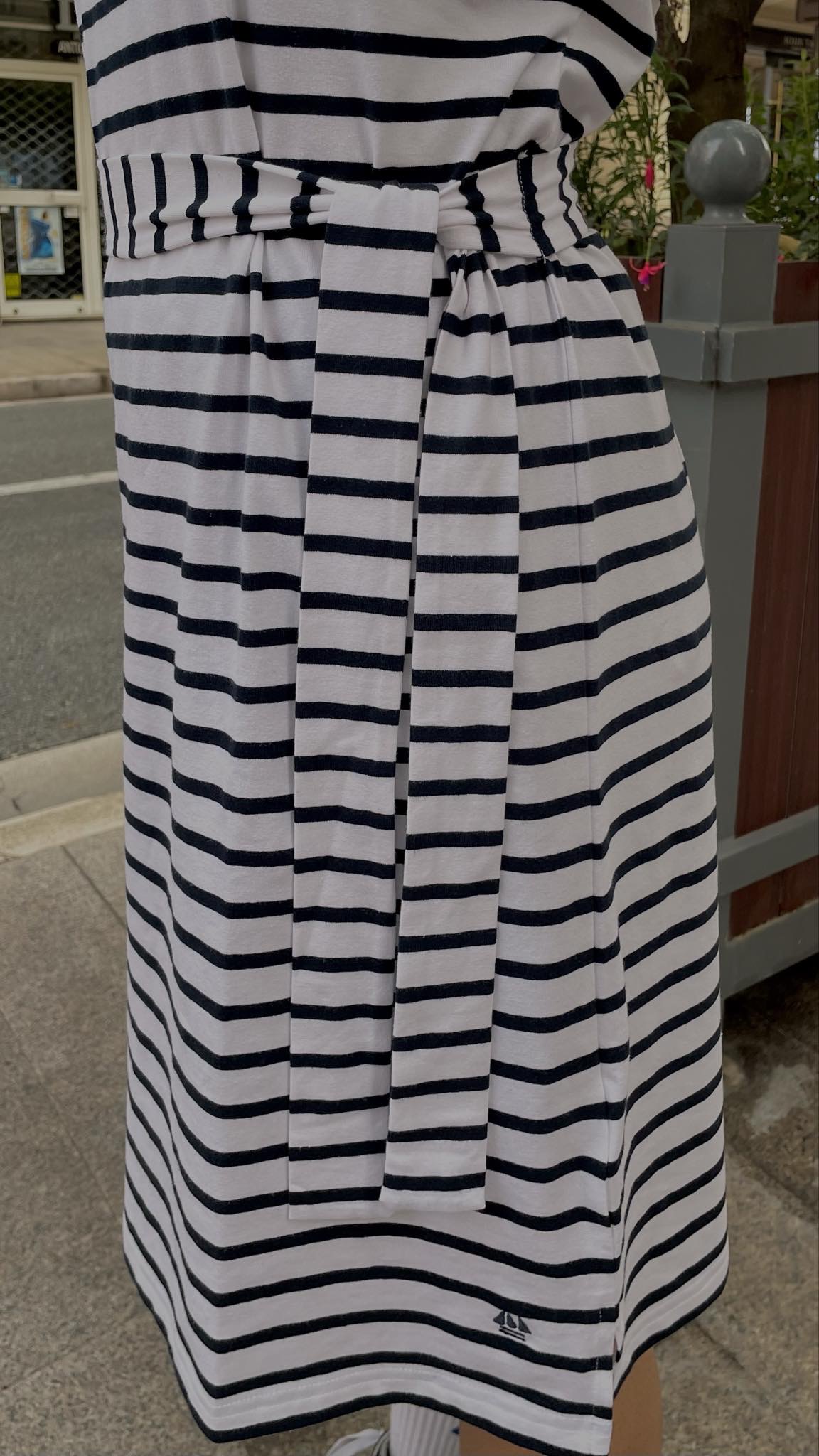 robe rayé blanc marine femme