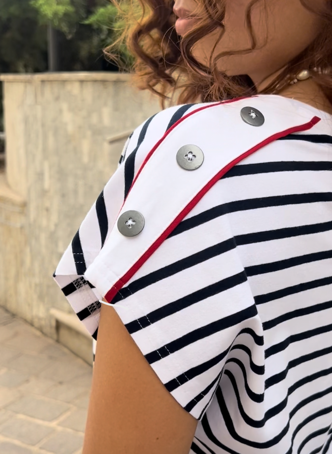 tee-shirt rayé blanc marine femme